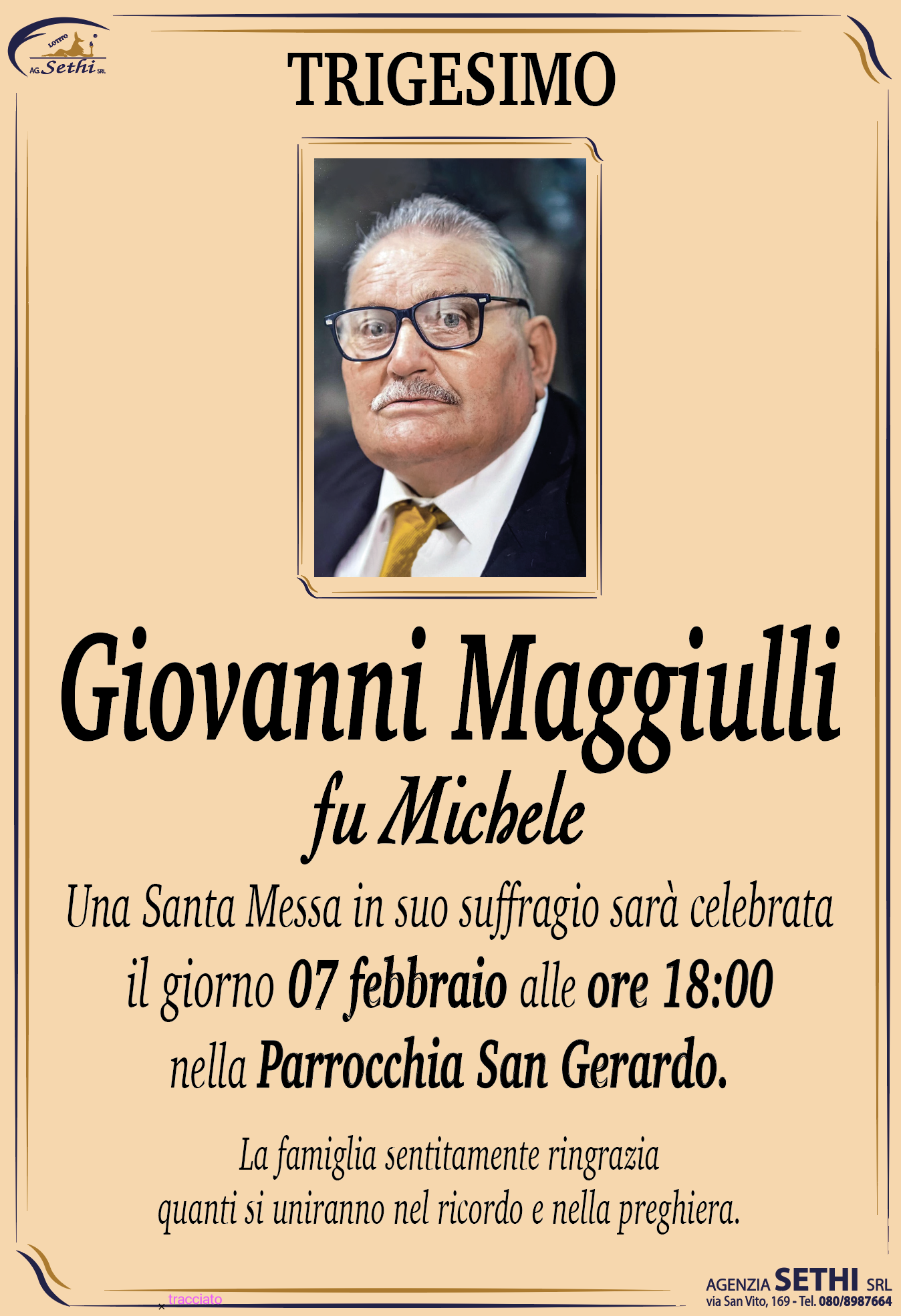 Trigesimo Giovanni Maggiulli fu Michele