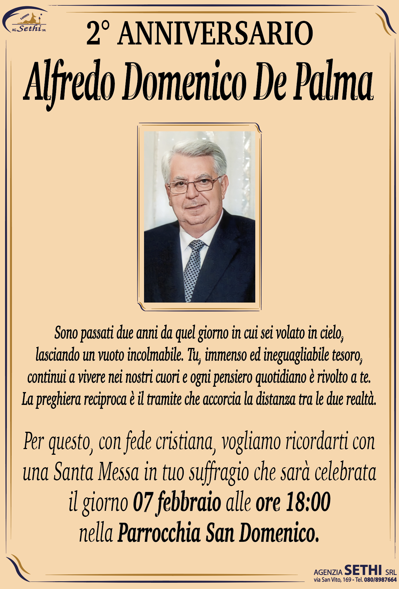 Anniversario Alfredo De Palma fu Saverio (Tecnico di Laboratorio Analisi Bisceglie)