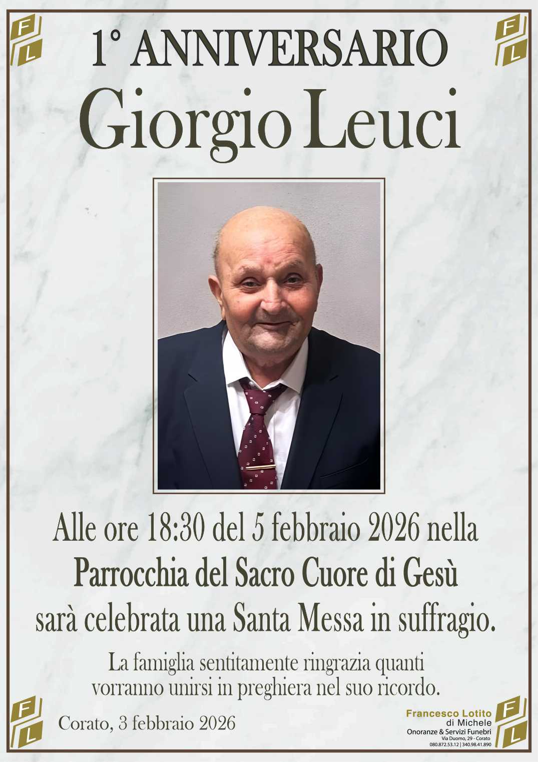 Anniversario Giorgio LEUCI
