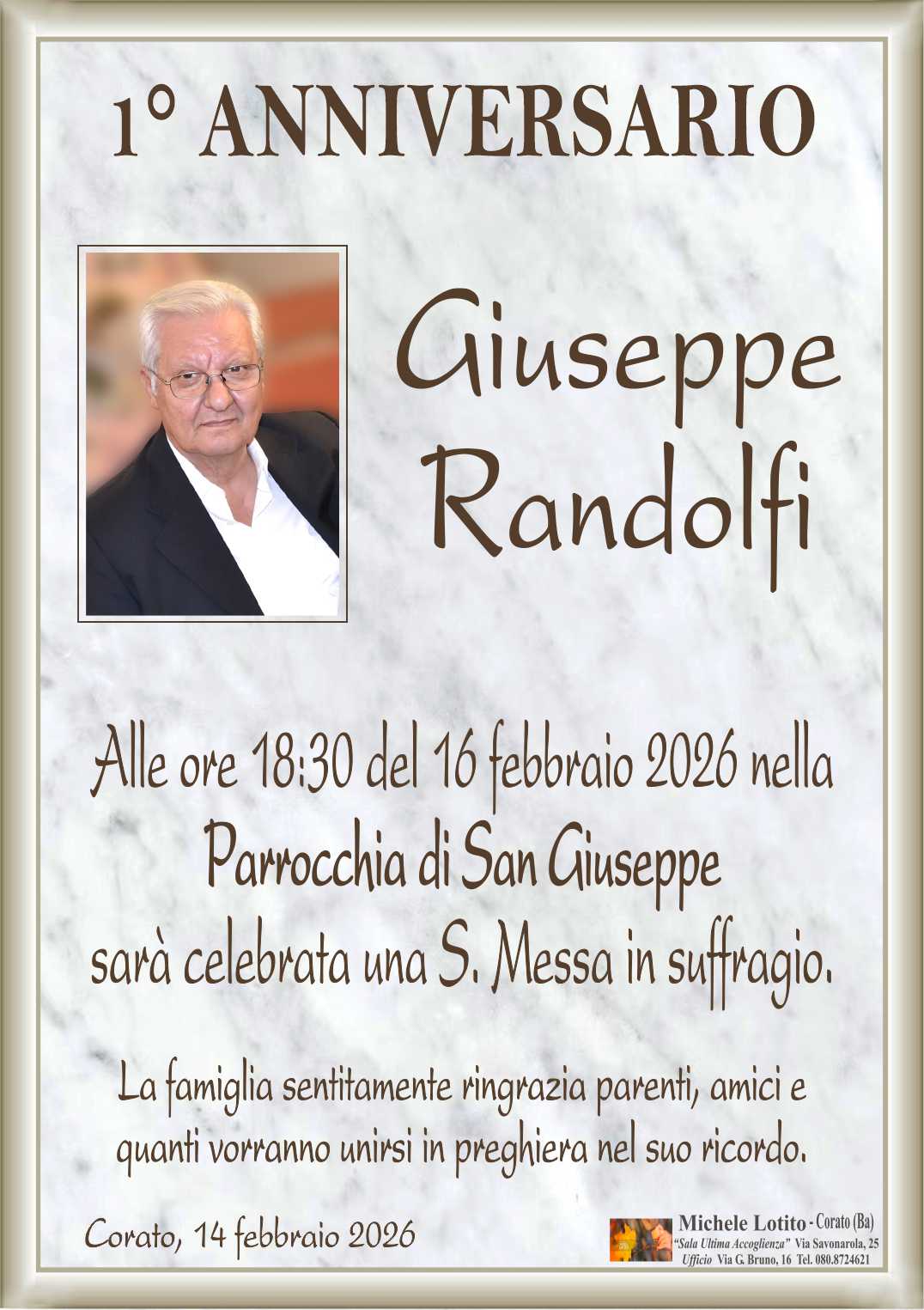 Anniversario GIUSEPPE RANDOLFI