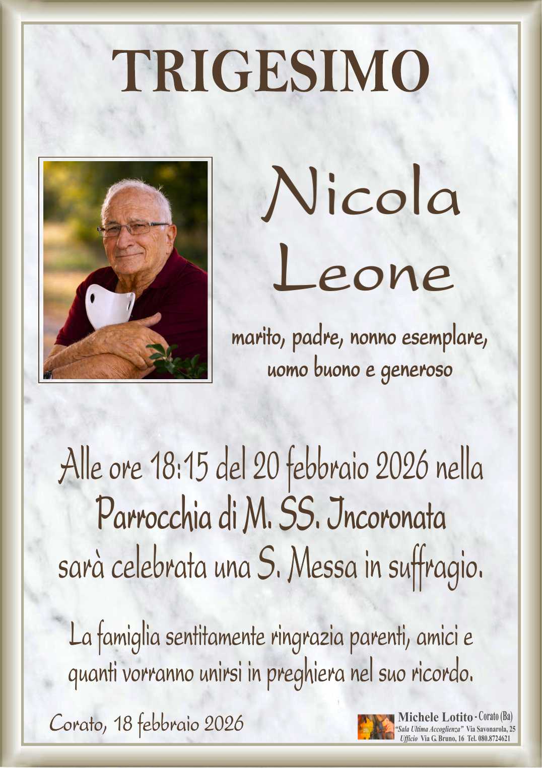 Trigesimo NICOLA LEONE