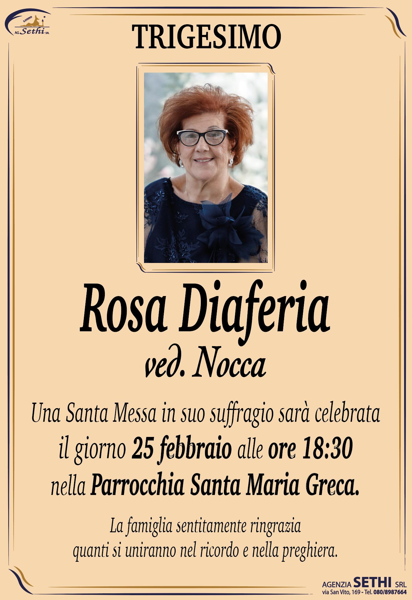 Trigesimo Rosa Diaferia ved. Nocca