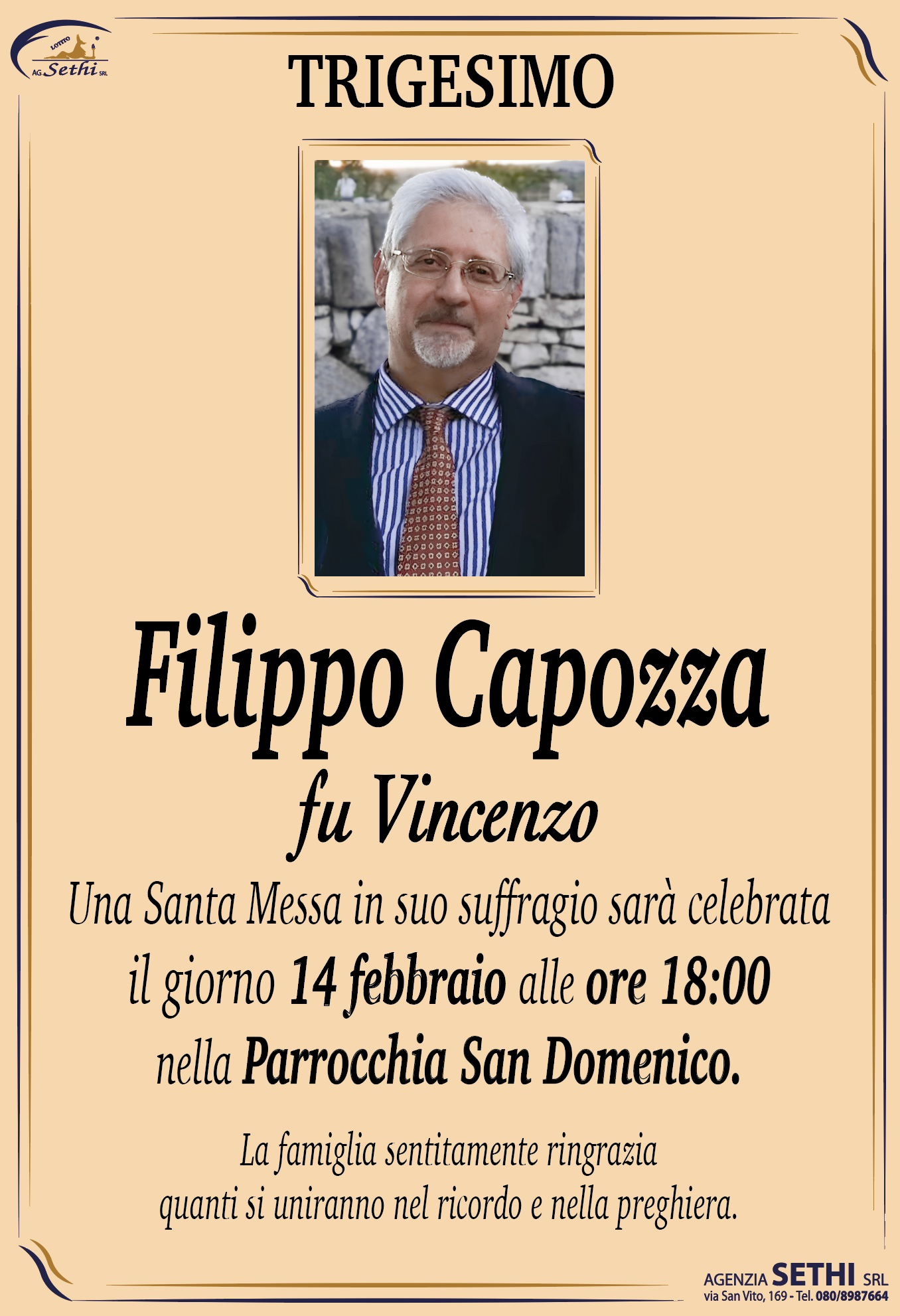 Trigesimo Filippo Capozza fu Vincenzo