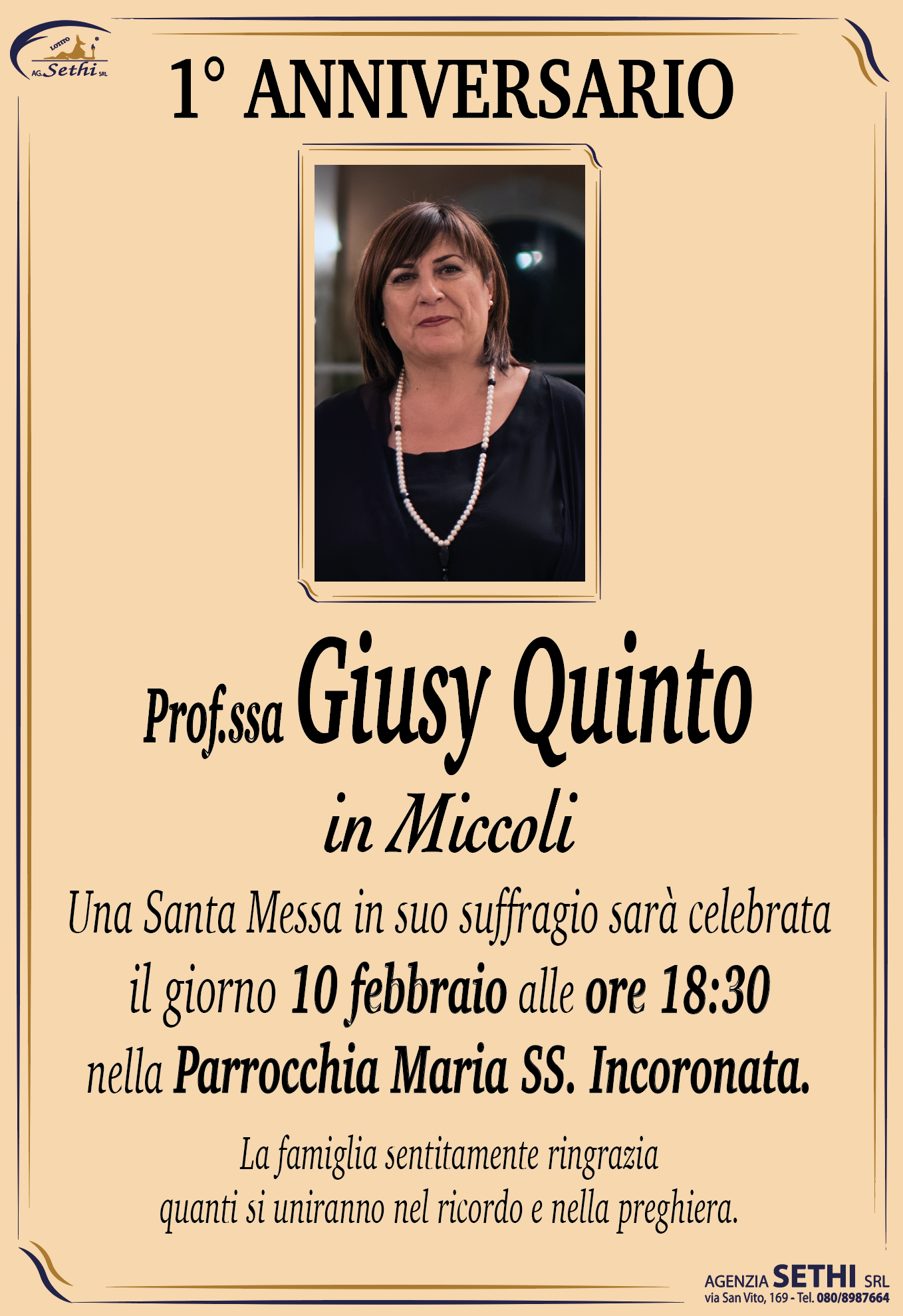 Anniversario Prof.ssa Giusy Quinto in Miccoli