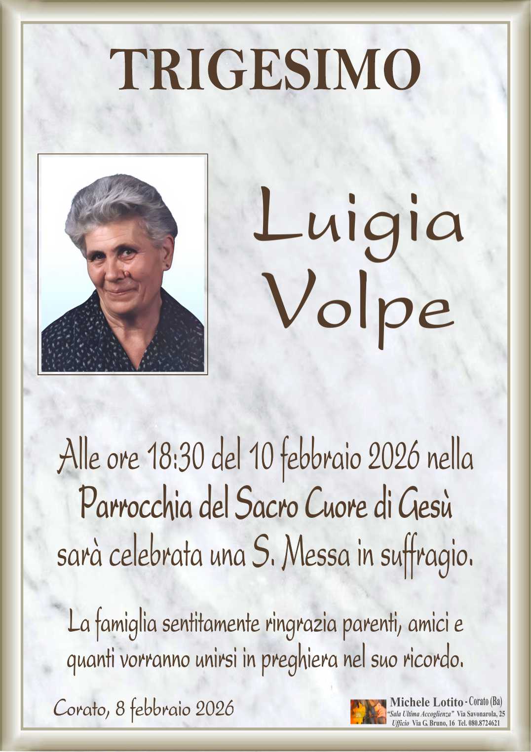 Trigesimo LUIGIA VOLPE