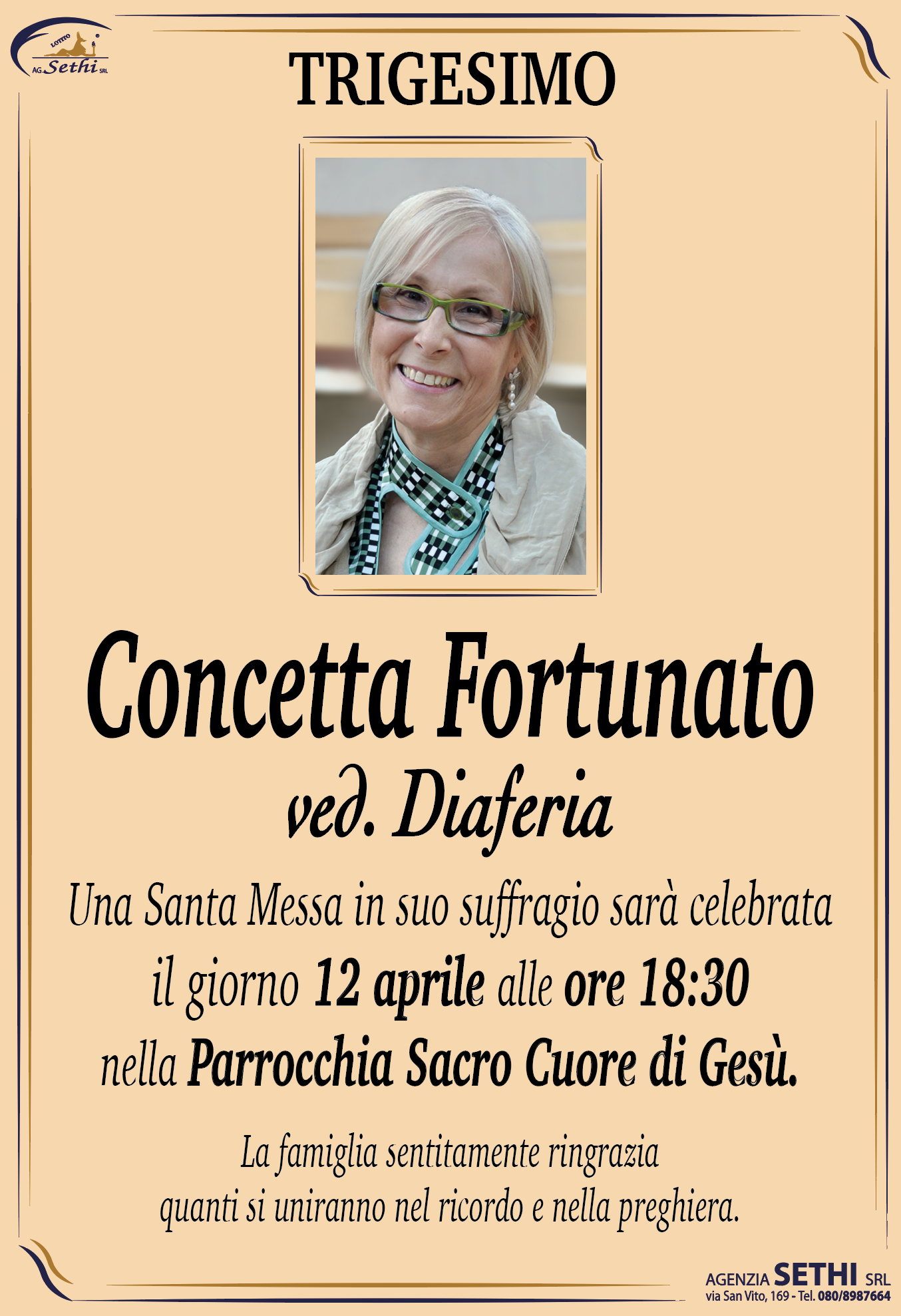 Trigesimo Concetta Fortunato ved. Diaferia