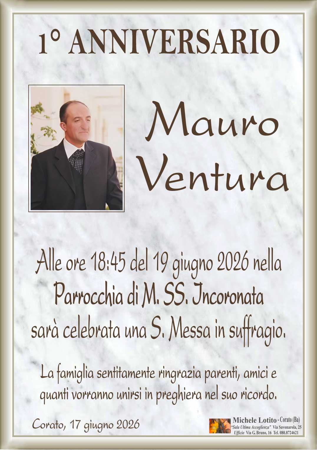 1° anniversario MAURO VENTURA
