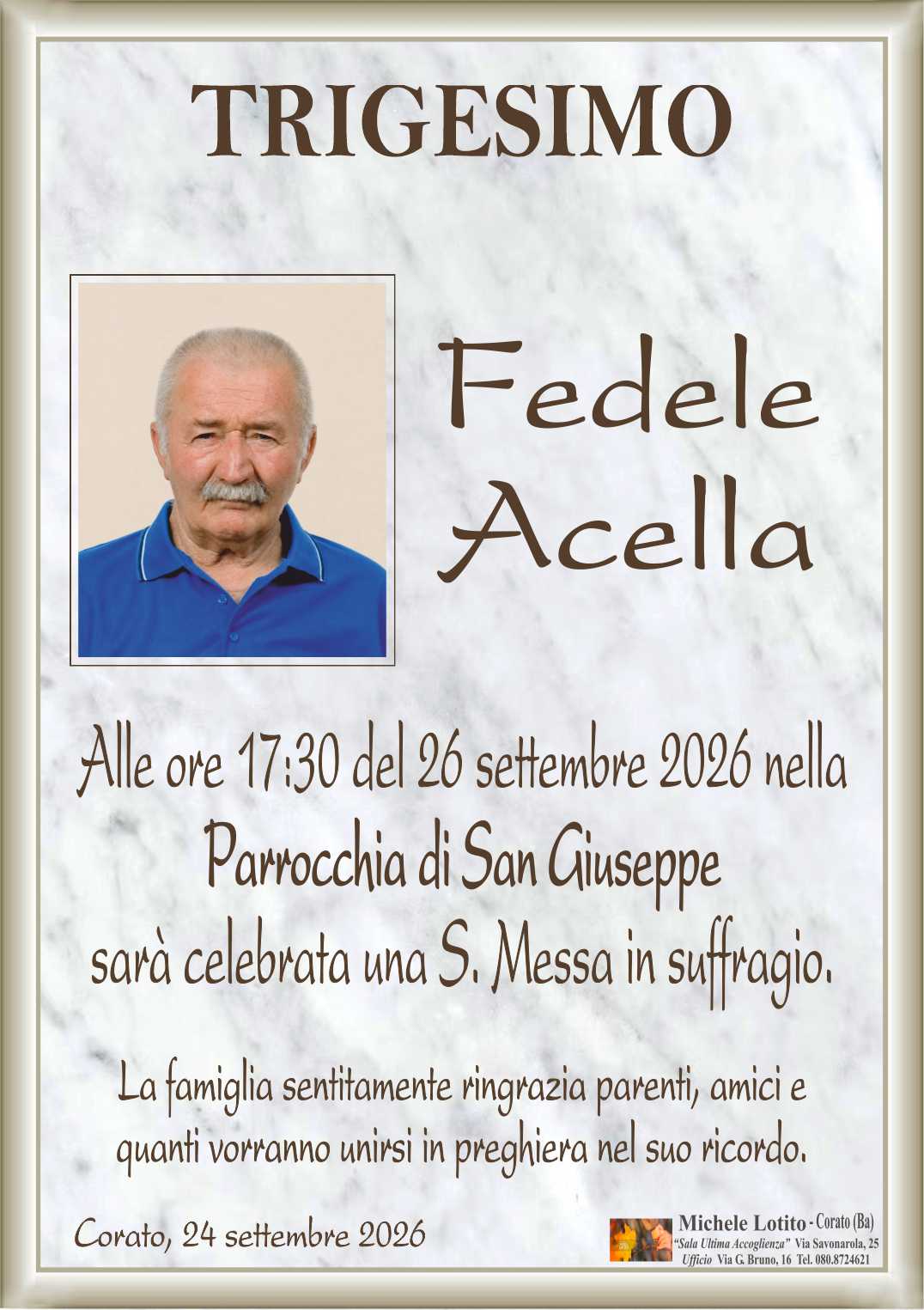 Trigesimo FEDELE ACELLA