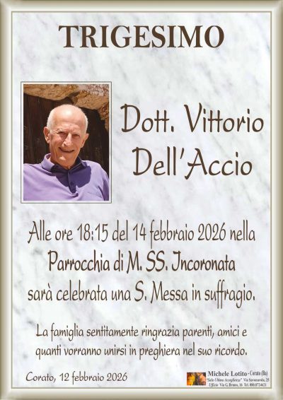 Trigesimo Dott. VITTORIO DELL’ACCIO