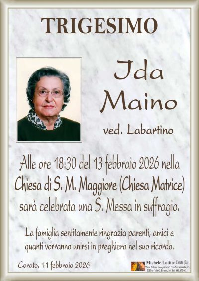 Trigesimo IDA MAINO ved. Labartino