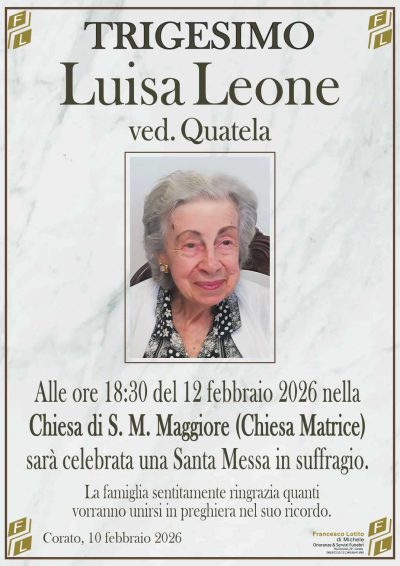 Trigesimo Luisa LEONE ved. QUATELA