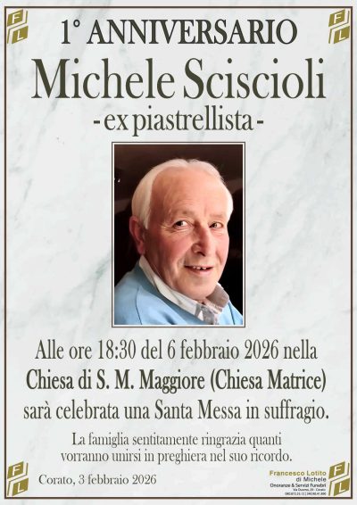 Anniversario Michele SCISCIOLI – ex piastrellista –